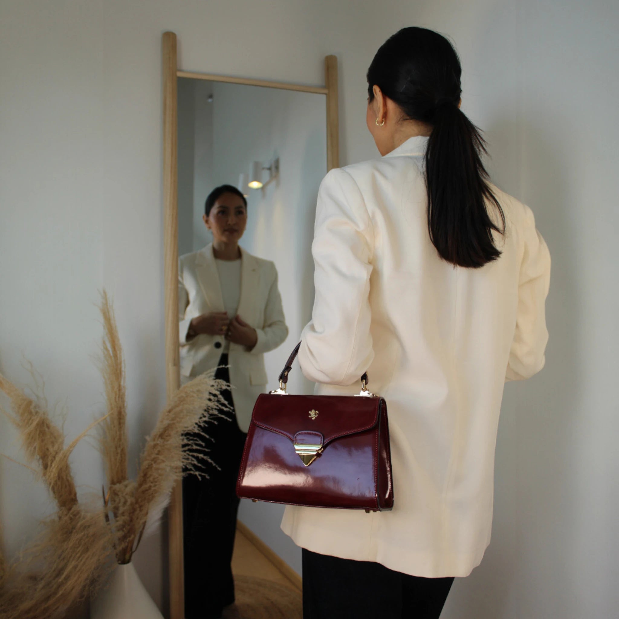 Burchio Satchel Bag weinrot