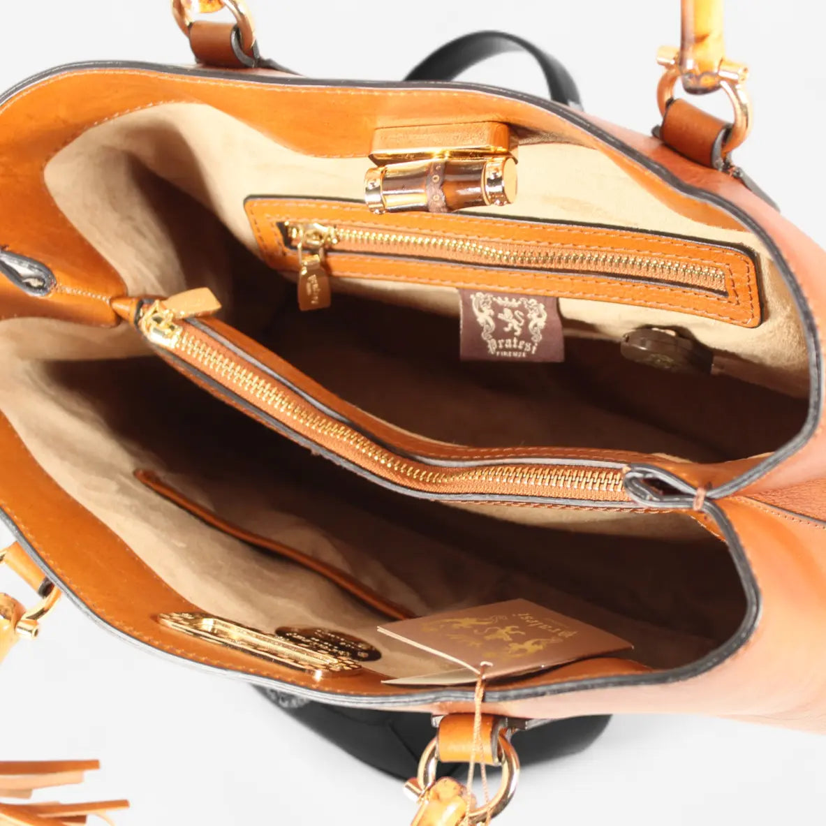 Sarteano Bamboo Schultertasche braun