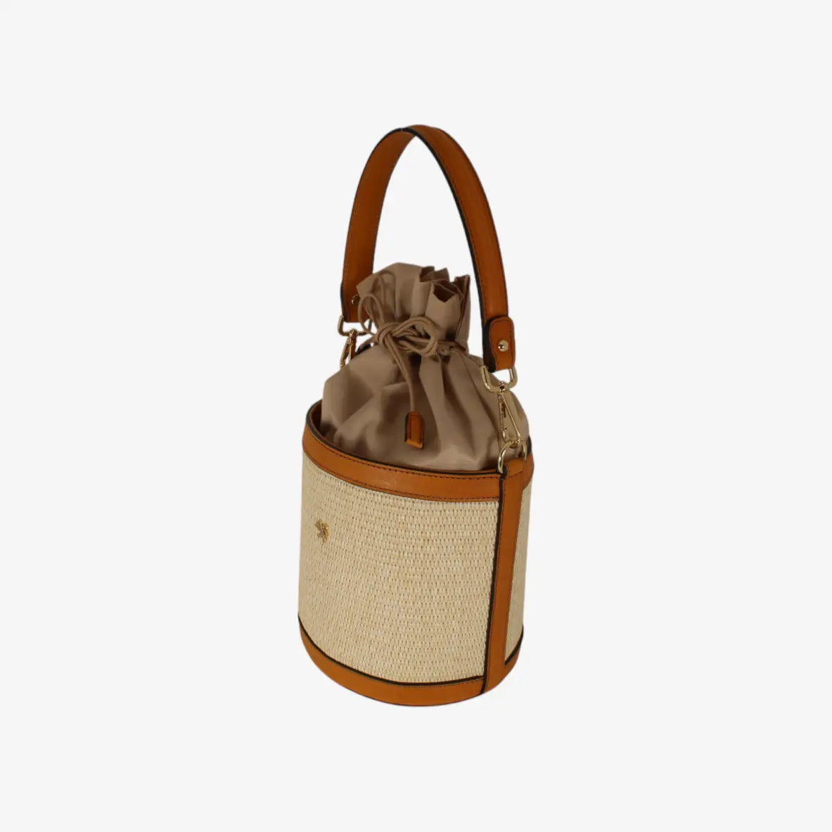 Secchiello Bucket Bag Raffia cognac