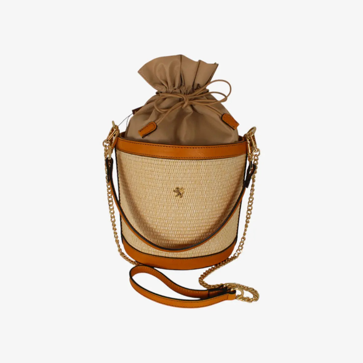 Secchiello Bucket Bag Raffia cognac