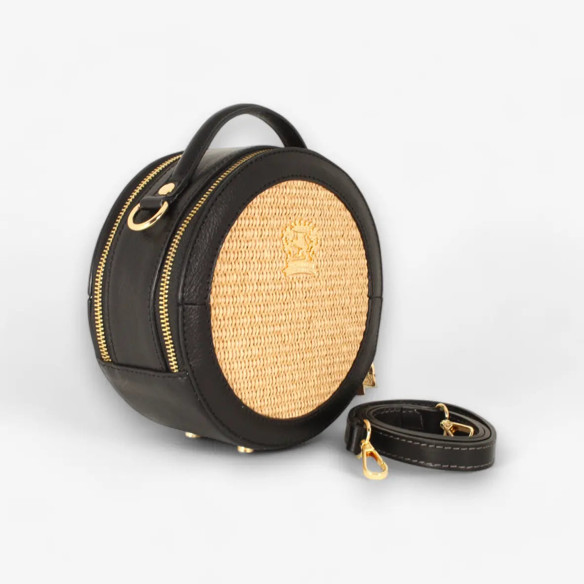 Troghi Crossbody Bag Raffia schwarz