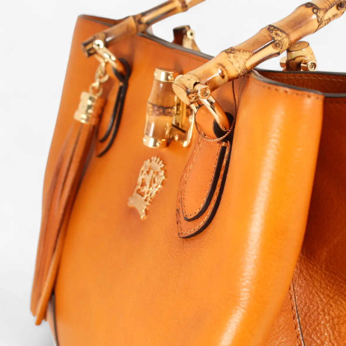 Sarteano Bamboo Schultertasche braun