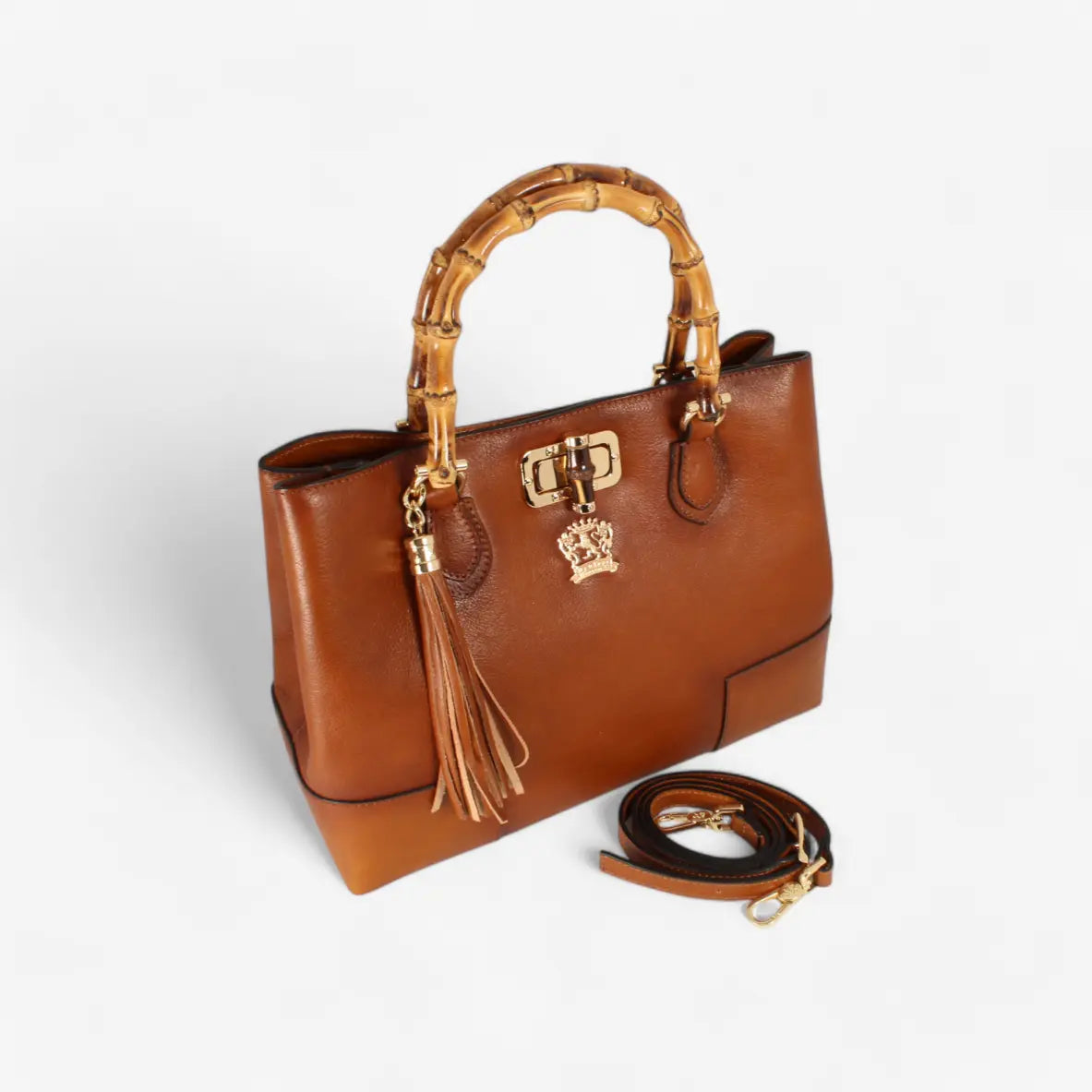 Sarteano Bamboo Schultertasche braun
