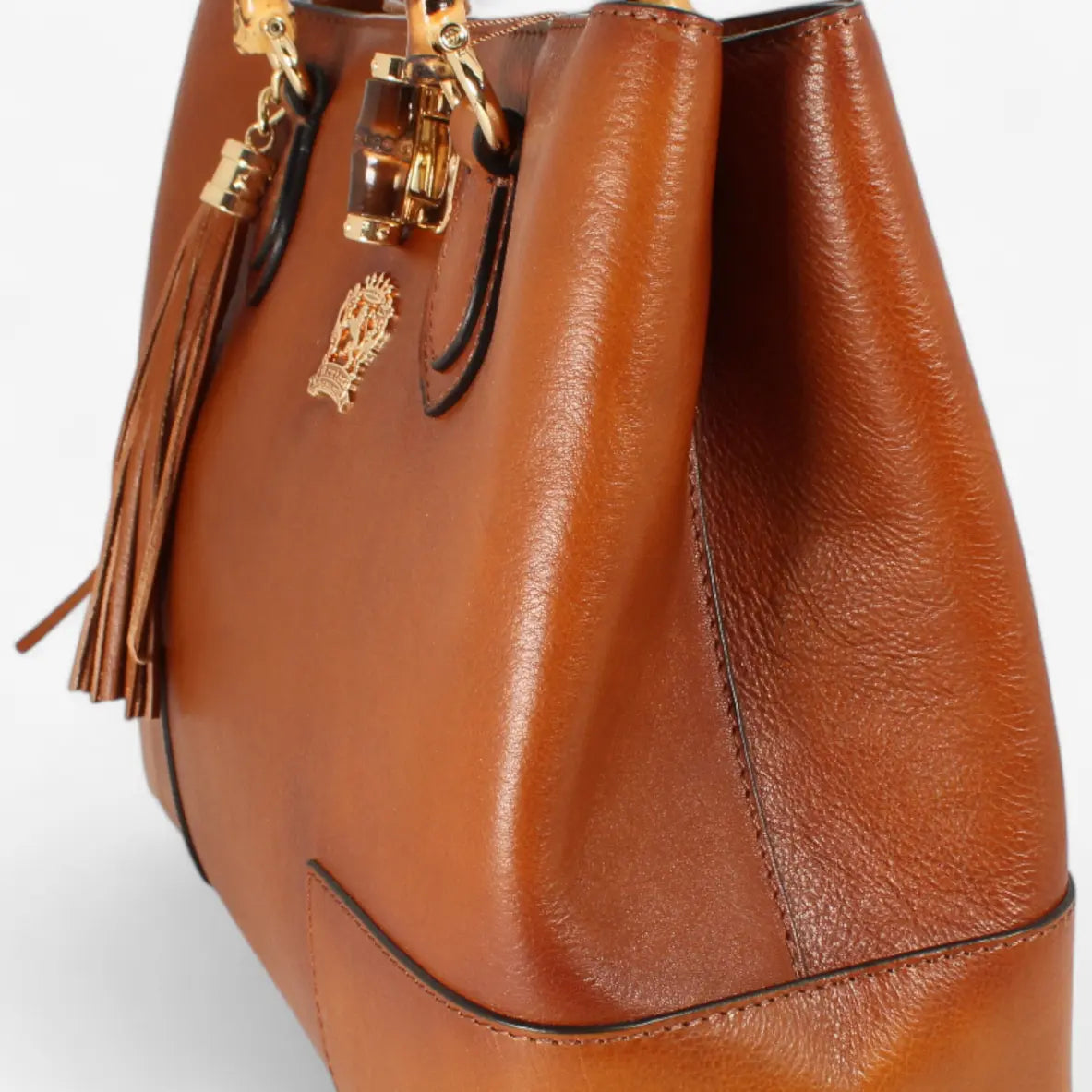 Sarteano Bamboo Schultertasche braun