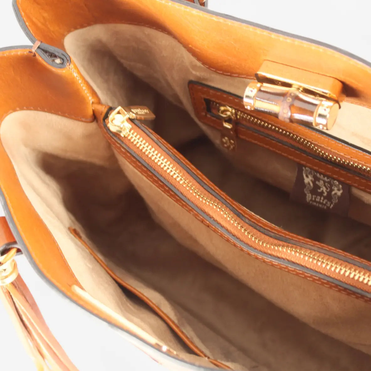 Sarteano Bamboo Schultertasche braun